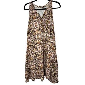 Garnet Hill Woman's Sleeveless Shift Geometric Dress Size Large